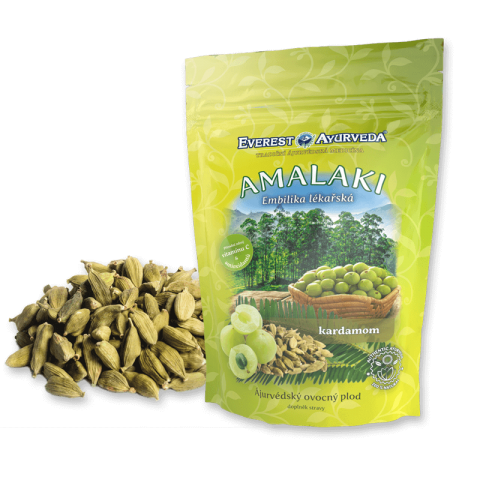 Džiovinti indiškojo lapainio vaisiai su kardamonu AMALAKI CARDAMOM, Everest Ayurveda, 100g