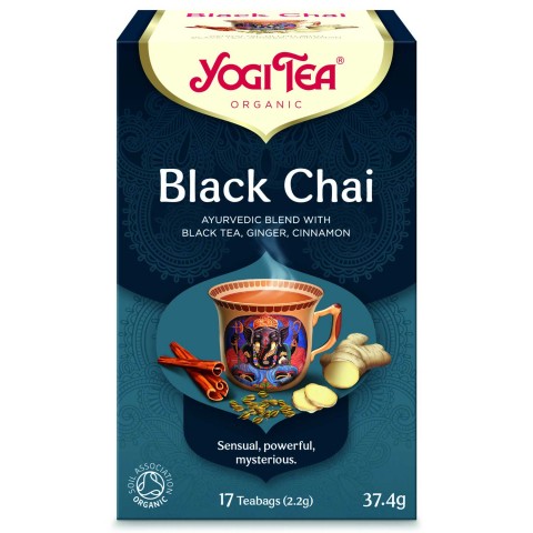 Prieskoninė juodoji arbata Black Chai, Yogi Tea, 17 pakelių
