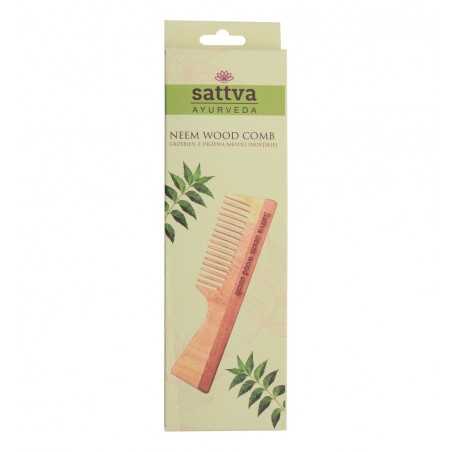 Single wooden neem comb, Sattva Ayurveda, 19 cm