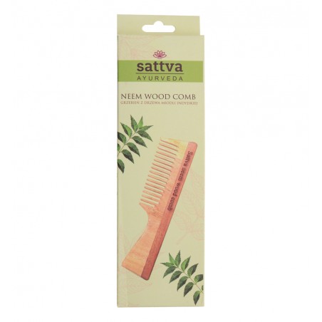 Single wooden nimba comb, Sattva Ayurveda, 19 cm