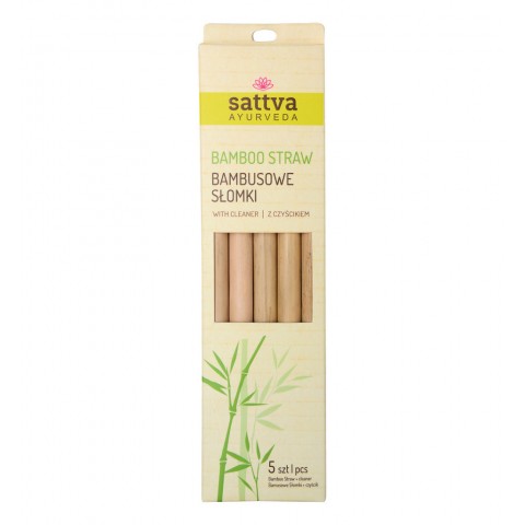 Бамбуковые соломинки для питья с очистителем, Sattva Ayurveda