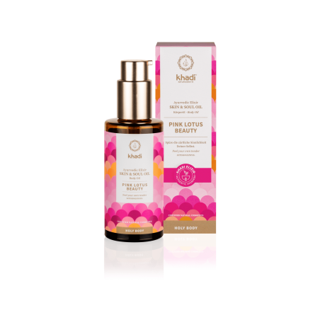 Kūno odos aliejus Pink Lotus Beauty Elixir, Khadi Naturprodukte, 100ml