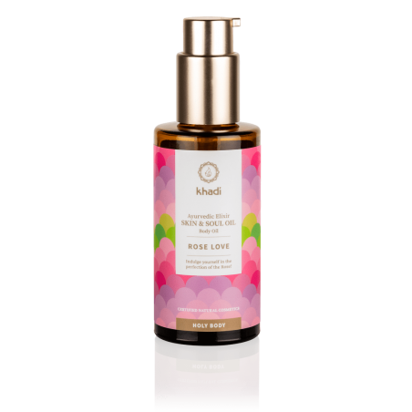 Vartalo- ja kasvoöljy Rose Love Beauty Elixir, Khadi, 100ml