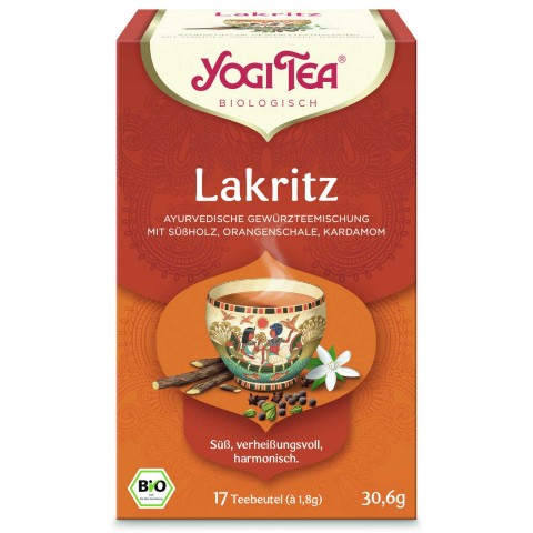 Prieskoninė saldymedžio arbata Licorice, Yogi Tea, ekologiška, 17 pakelių