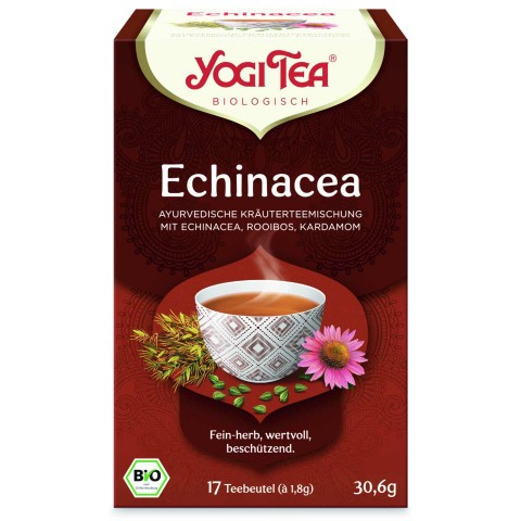 Prieskoninė ajurvedinė arbata su ežiuole Echinacea, ekologiška, Yogi Tea, 17 pakelių