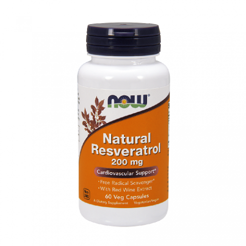 Dietary supplement Natural Resveratrol 200mg, NOW, 60 capsules