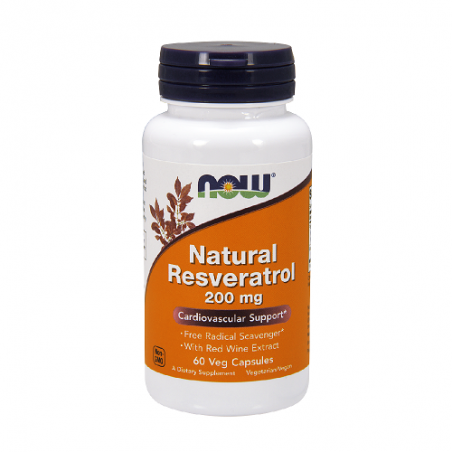 Dietary supplement Natural Resveratrol 200mg, NOW, 60 capsules