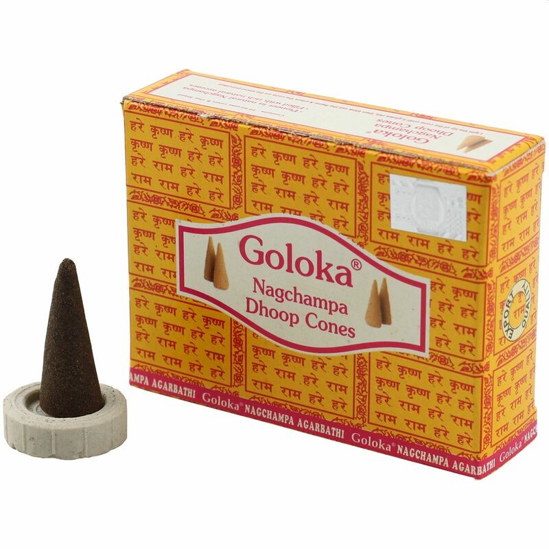 Kartiomaiset suitsukkeet Goloka Nag Champa Dhoop, 20g