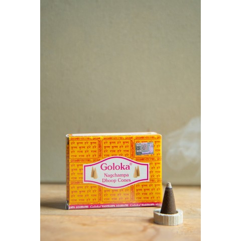 Kartiomaiset suitsukkeet Goloka Nag Champa Dhoop, 20g