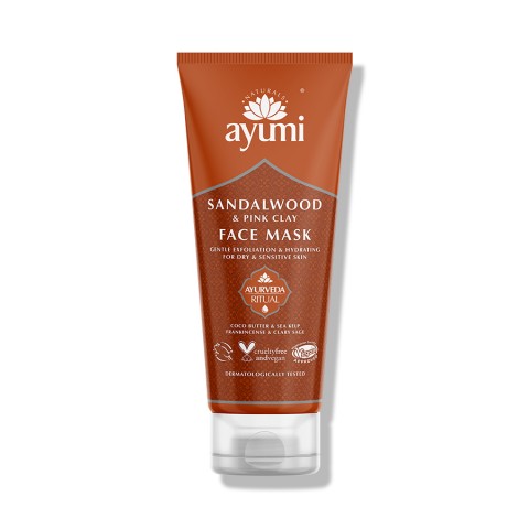 Veido kaukė su santalu ir rožiniu moliu Sandalwood & Pink Clay, Ayumi, 100 ml