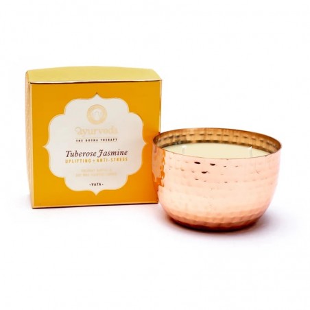 Ayurvedinen kasvivahainen tuoksukynttilä purkissa Vata Tuberose Jasmine 2 Wick, 200g