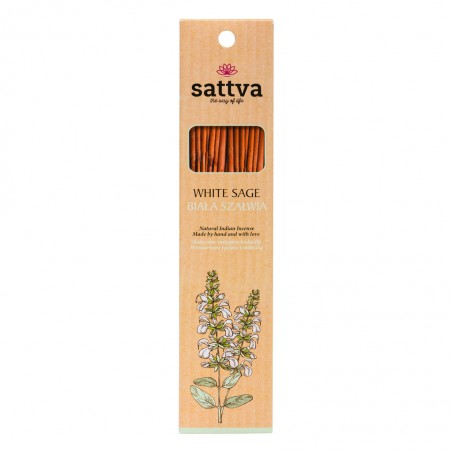 Smilkalų lazdelės White Sage, Sattva Ayurveda, 15 vnt.