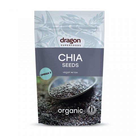 Ispaninio šalavijo (Chia) sėklos, ekologiškos, Dragon Superfoods, 200g