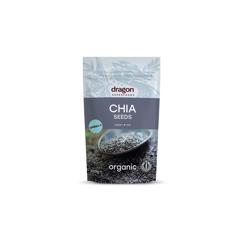 Espanjan salviasiemenet Chia, luomu, Dragon Superfoods, 200g