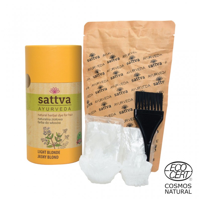 Augaliniai šviesūs plaukų dažai Light Blonde, Sattva Ayurveda, 150g Augaliniai šviesūs plaukų dažai Light Blonde, Sattva Ayurveda, 150g