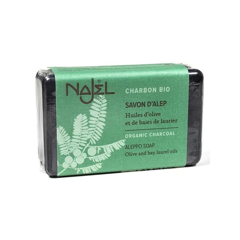 Olive and laurel oil soap Aleppo with charcoal, Njel, 100g