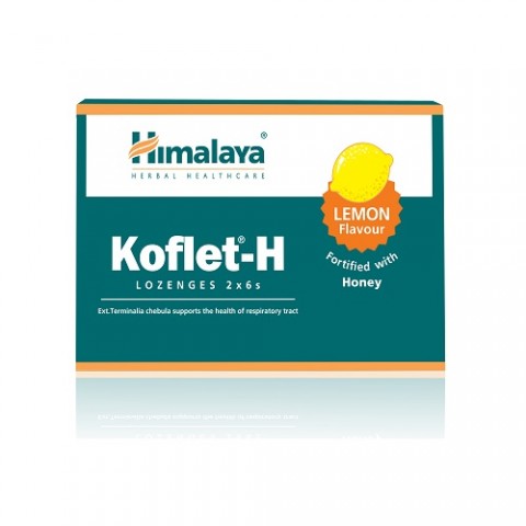 Citrinų skonio pastilės gerklei Koflet-H, Himalaya, 12vnt.