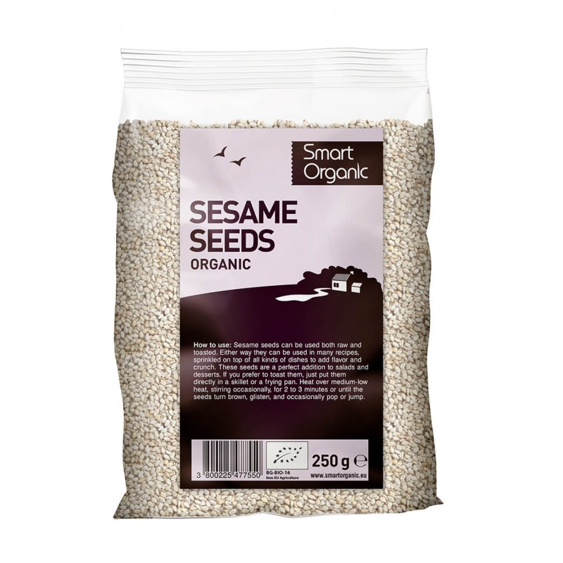 White sesame seeds, organic, Smart Organic, 250g