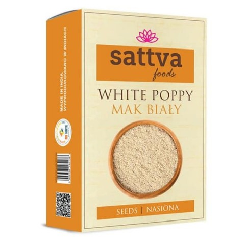 Baltosios aguonų sėklos Poppy Seeds, nesmulkintos, Sattva Foods, 100g