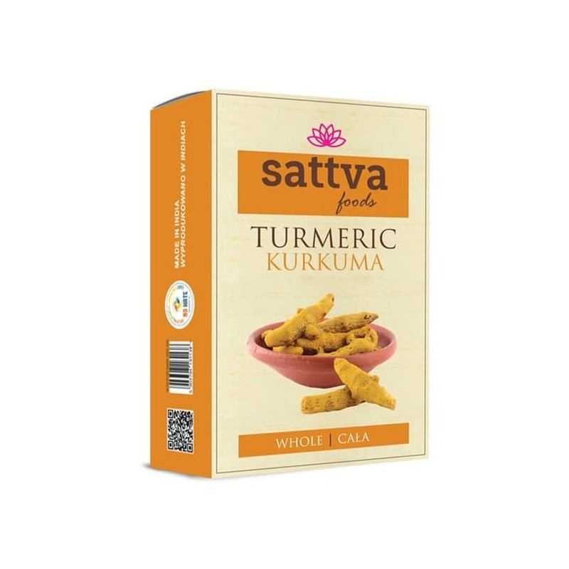 Сушеные корни куркумы, целые, Sattva Foods, 100г