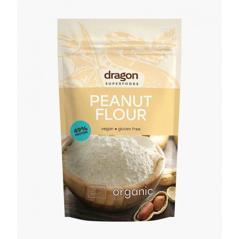 Žemės riešutų miltai, ekologiški, Dragon Superfoods, 200g