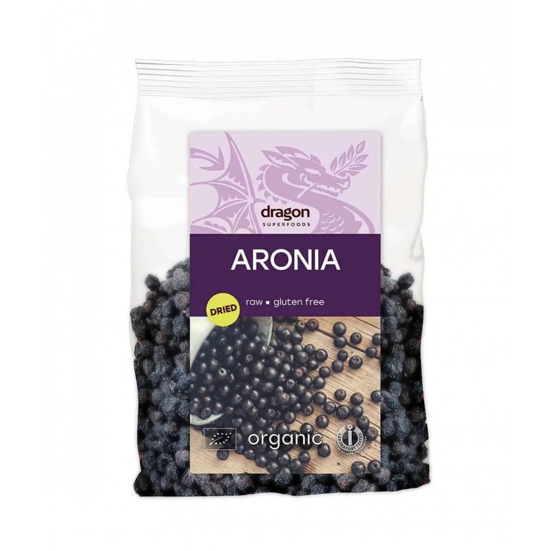 Aronijos uogos, džiovintos, ekologiškos, Dragon Superfoods, 150g