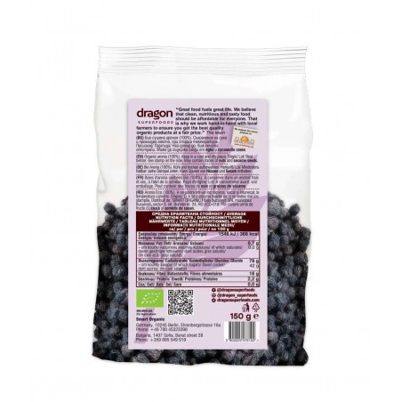 Aronijos uogos, džiovintos, ekologiškos, Dragon Superfoods, 150g