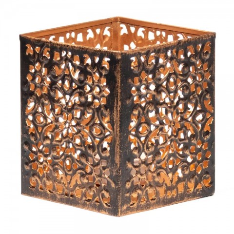 Atmosferinis šviestuvas-žvakidė Flower Square, 10 cm
