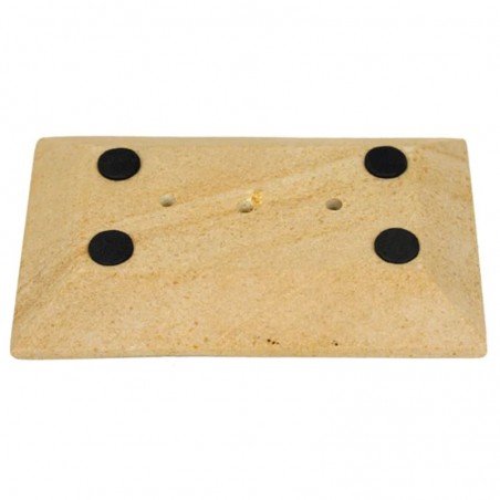 Rectangular beige sandstone soap dish