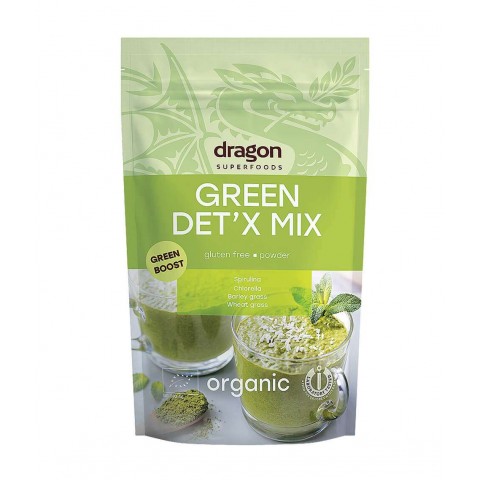 Supermaisto milteliai Green Det’x Mix, ekologiški, Dragon Superfoods, 200g
