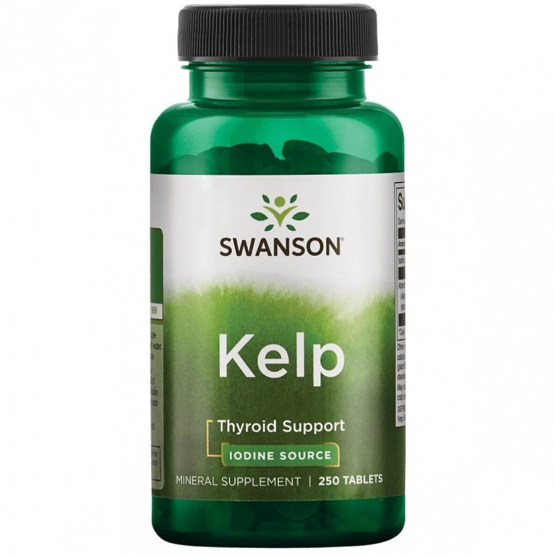 Ruskea merilevä Kelp, Swanson, 225 mg, 250 tablettia