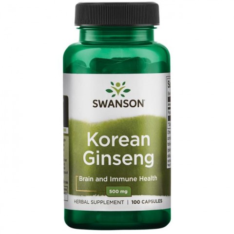 Korėjos ženšenis Korean Ginseng, Swanson, 500mg, 100 kapsulių