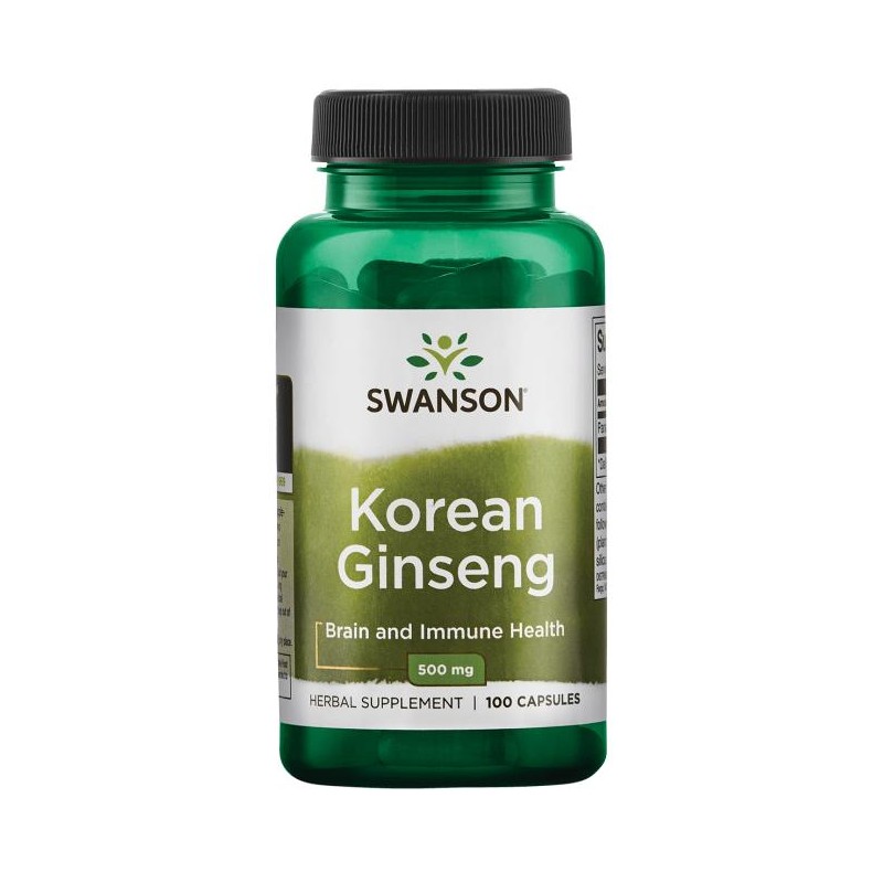 Korean ginseng, Swanson, 500mg, 100 capsules