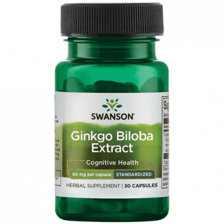 Ginkgo Biloba -uute, Swanson, 60mg, 30 kapselia