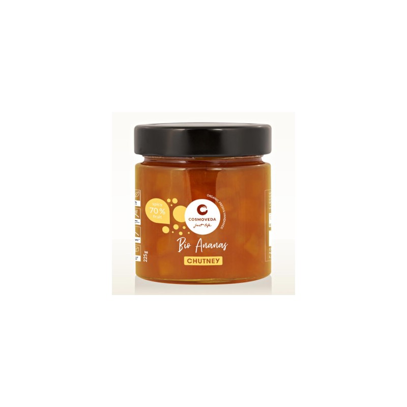 Pineapple chutney, organic, Cosmoveda, 225g