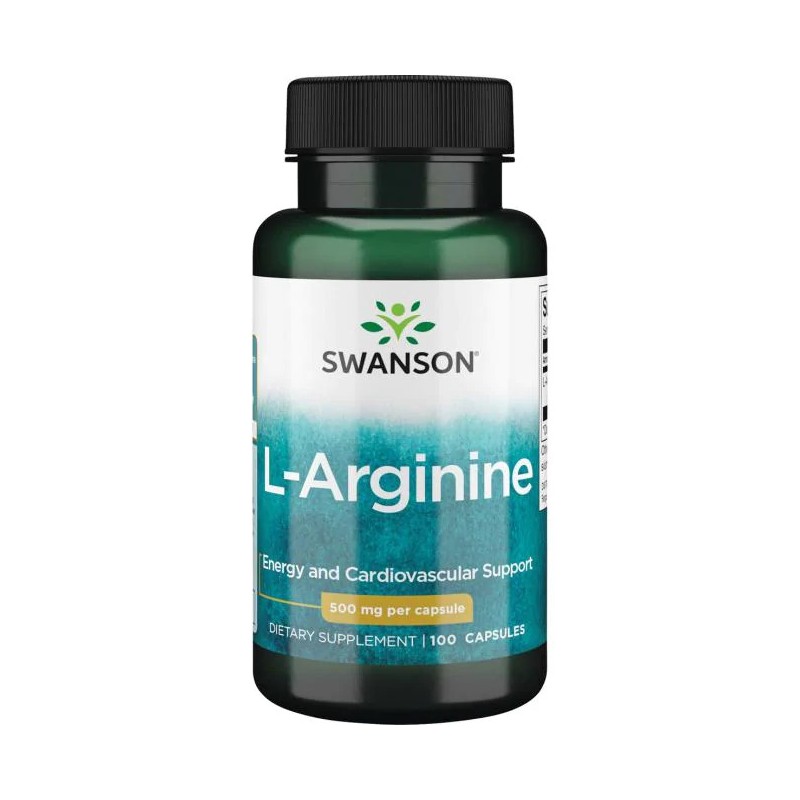 Пищевая добавка L-аргинин, Swanson, 500 мг, 100 капсул