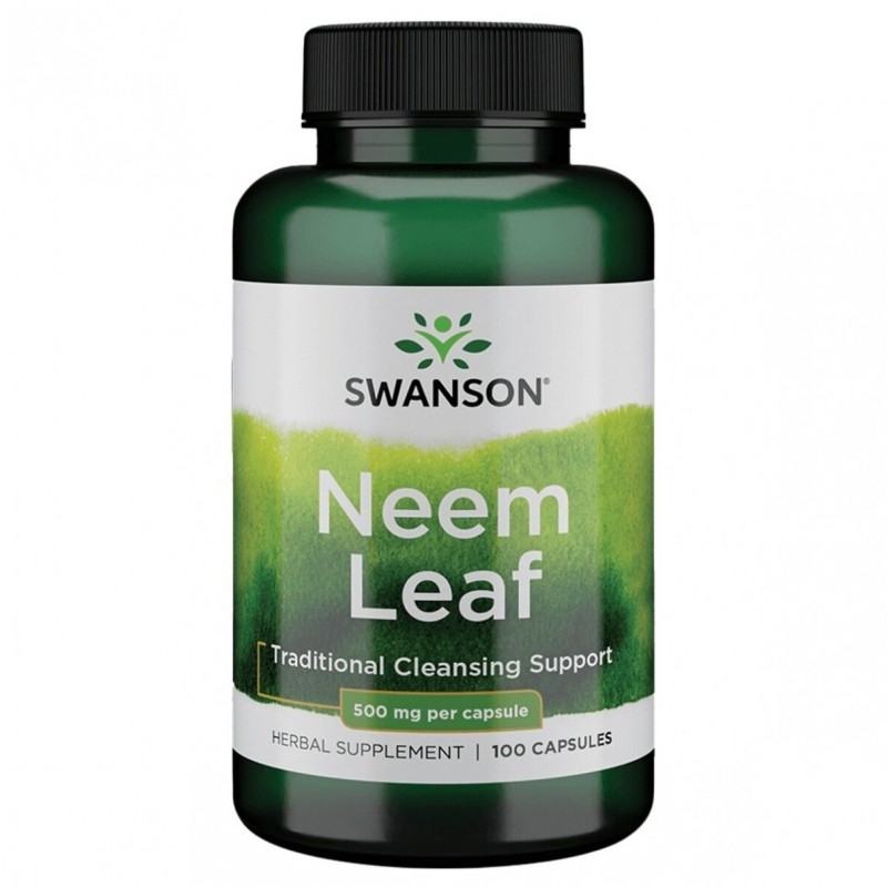 Indian neem leaves in powder form Neem, Swanson, 500mg, 100 capsules